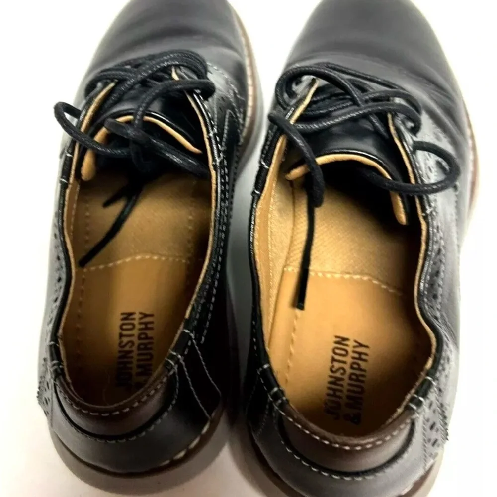 Johnston Murphy Boys Holden Plain Toe Oxford Black Size 1 M Big Kid
